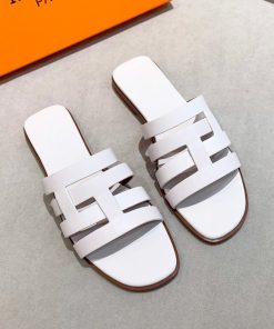 Hermes Amore Slides Women Calfskin In White