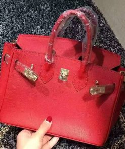 Hermes Birkin Bag Epsom Leather Gold Hardware In Red