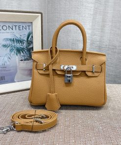 Hermes Birkin Mini Bag Togo Leather Palladium Hardware In Khaki