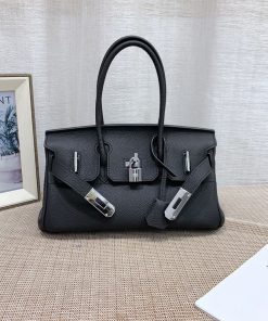 Hermes Birkin Mini Shoulder Bag Togo Leather Palladium Hardware In Black