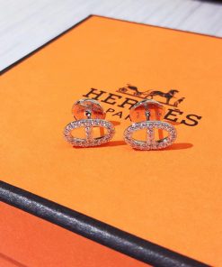 Hermes Chaine D'Ancre Earrings In Silver