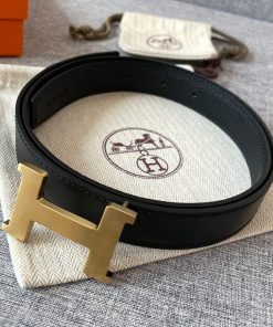 Hermes Constance H 25 Reversible Belt Leather In Black Grey