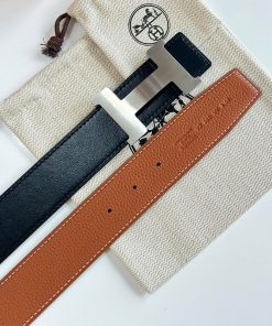 Hermes Constance H 38 Reversible Belt Leather In Brown Black