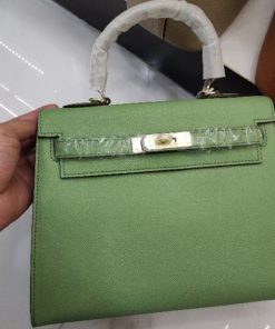 Hermes Kelly Bag Epsom Leather Gold Hardware In Green
