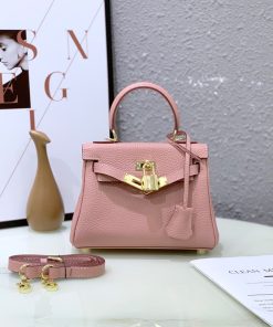 Hermes Kelly Mini Bag Togo Leather Gold Hardware In Cherry