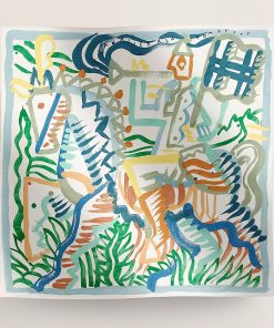 Hermes Le Cavalier A La Trompette Scarf 90 In Blue
