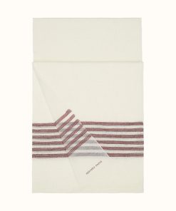Hermes Plume Stitching Stole In White