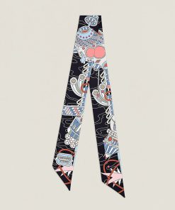 Hermes Scarf Odyssey Twilly In Black