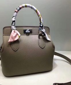 Hermes Toolbox Bag Swift Leather Palladium Hardware In Grey