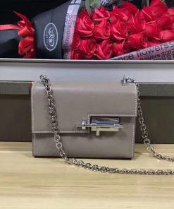 Hermes Verrou Chaine Mini Bag Goatskin Palladium Hardware In Grey