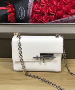 Hermes Verrou Chaine Mini Bag Goatskin Palladium Hardware In White