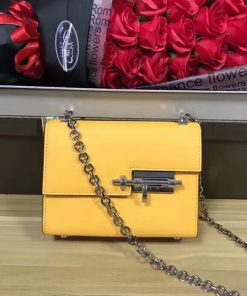 Hermes Verrou Chaine Mini Bag Goatskin Palladium Hardware In Yellow
